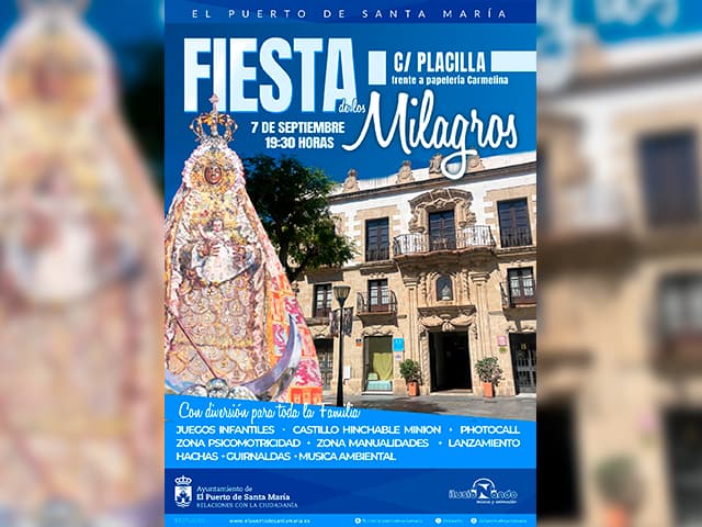 El Puerto celebra a lo grande a su Patrona en la víspera de la Virgen de los Milagros, con el montaje de la tradicional alfombra de sal y una fiesta en La Placilla