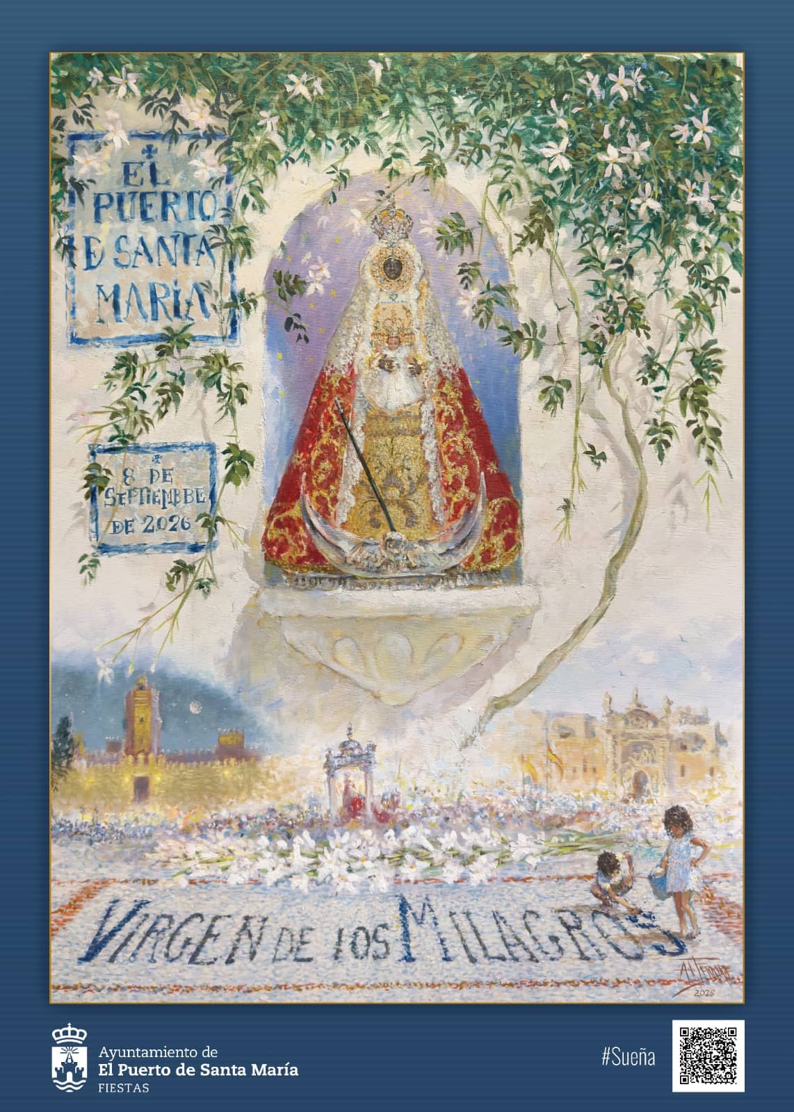 Imagen de la noticia: Un cartel de Adrián Ferreras anuncia la festividad de la Patrona de El Puerto (Virgen de Los Milagros)