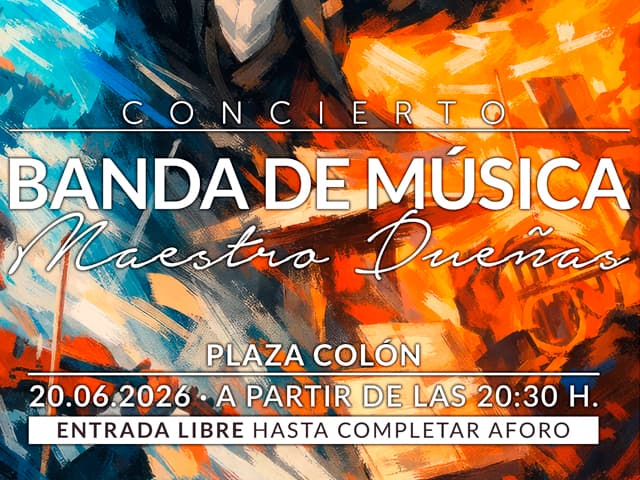 La Banda Maestro Dueñas ofrecerá un concierto gratuito en la Plaza Colón el próximo 20 de junio
