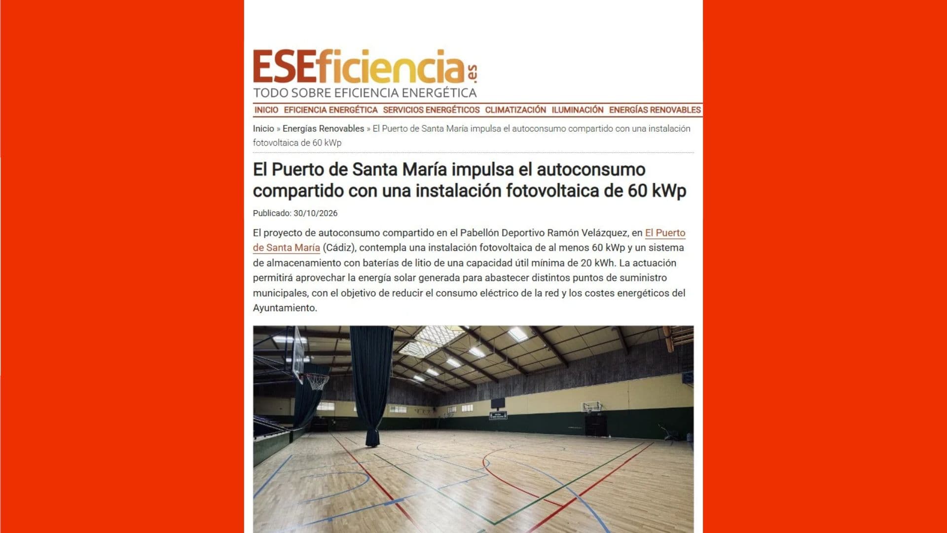ESEFICIENCIA destaca la apuesta de El Puerto por el autoconsumo compartido