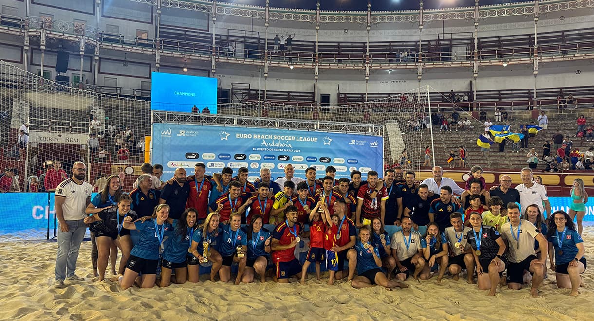 La Euro Beach Soccer League Andalucía-El Puerto de Santa María 2026 culmina con el triunfo de España en categoría masculina y femenina
