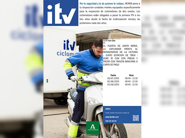 Nuevas fechas para la ITV móvil de los ciclomotores de El Puerto