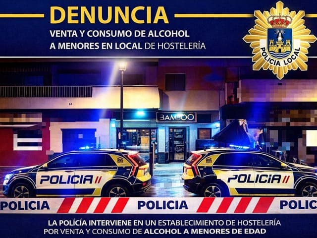 La Policía Local interviene en un establecimiento por consumo de alcohol en menores
