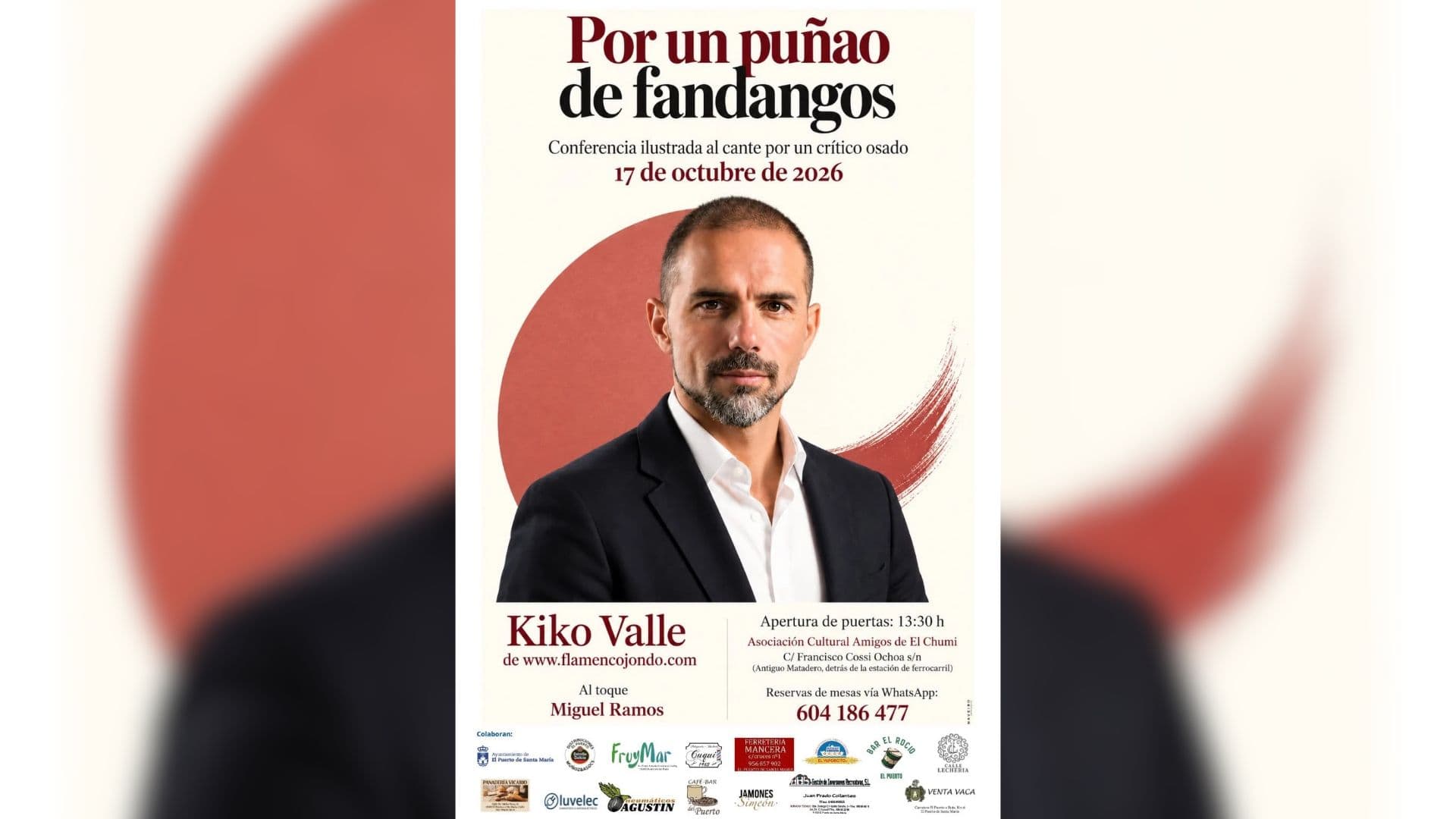 Kiko Valle llevará "Por un puñao de fandangos" a la Asociación Cultural Amigos de El Chumi pasado mañana sábado