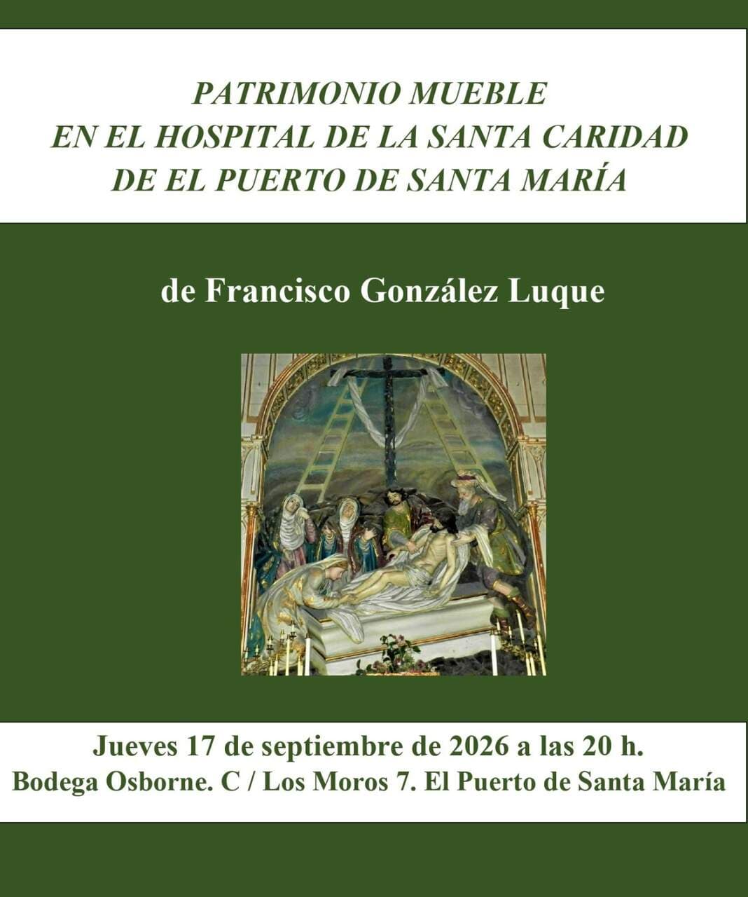 Francisco González Luque aborda el patrimonio de la Santa Caridad en su nuevo libro