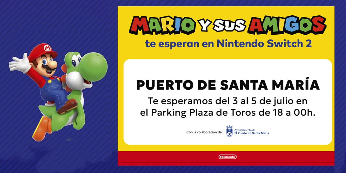 El Nintendo Switch 2 Tour llega a El Puerto con más de 70 puestos de juego y Mario como protagonista