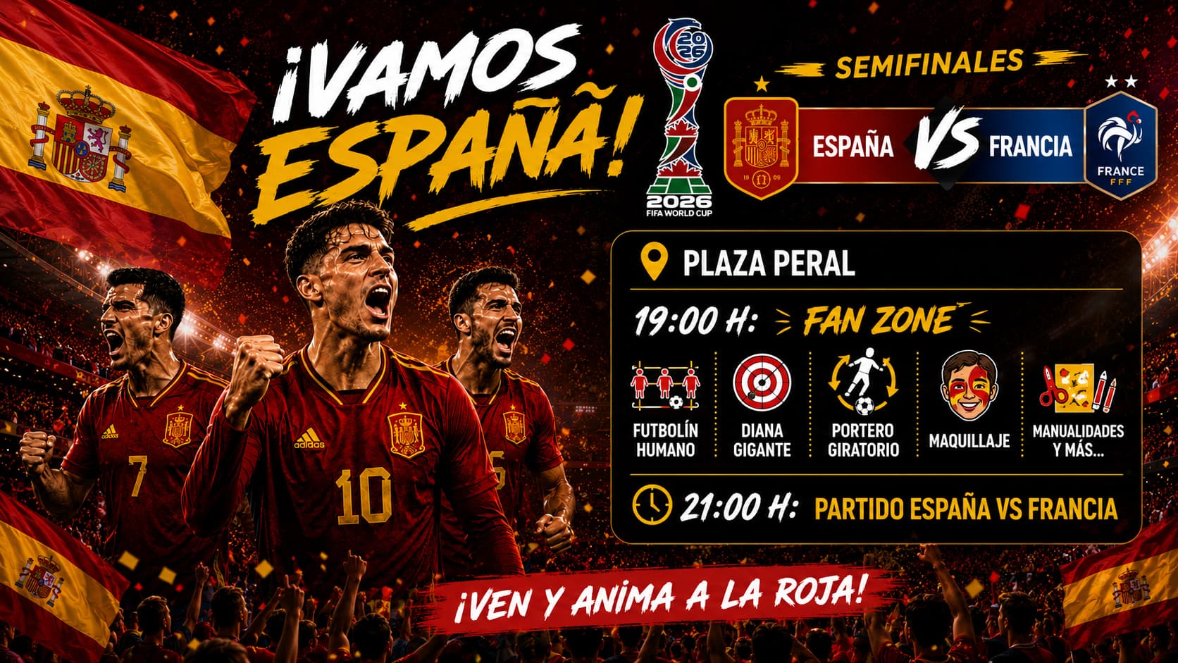 La Plaza Isaac Peral se convertirá este martes en una gran Fan Zone para seguir la semifinal entre España y Francia