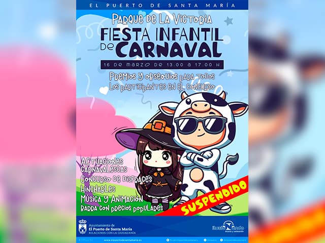 Suspendida la Gran Fiesta Infantil de Carnaval del Parque de La Victoria de este domingo