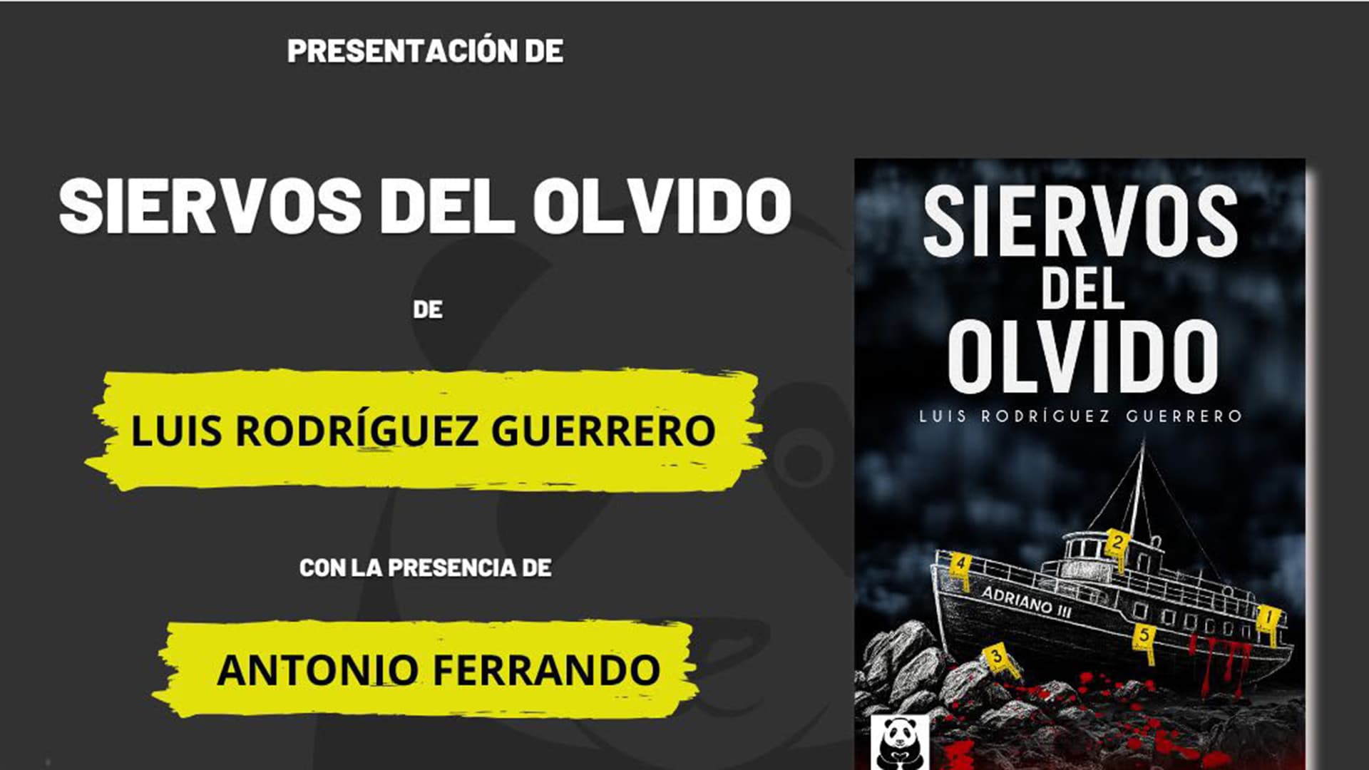 Luis Rodríguez Guerrero presenta mañana jueves en Zorba "Siervos del olvido"