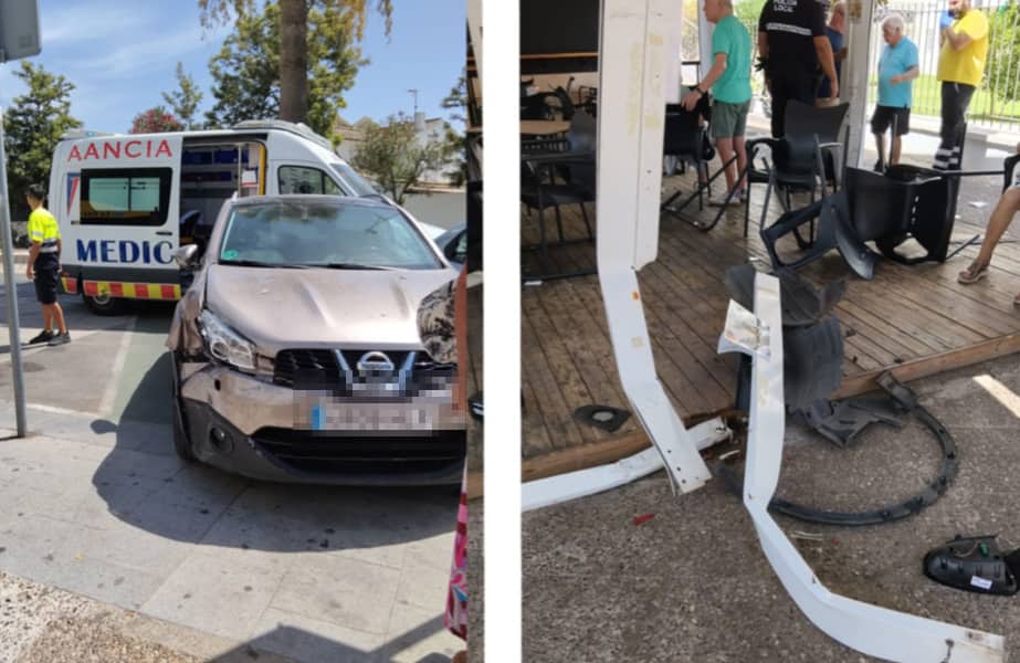 Imagen de la noticia: Seis personas resultan heridas leves tras invadir un coche una terraza en Valdelagrana (Sucesos)