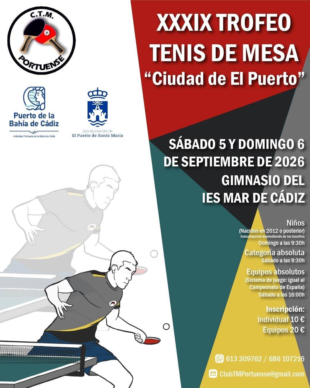 Imagen de la noticia: El Club Tenis de Mesa Portuense Portuense celebra este fin de semana el XXXIX Trofeo "Ciudad de El Puerto" (Deportes)