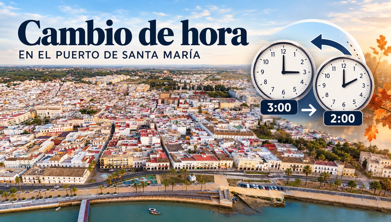 El Puerto entra mañana domingo en el horario de invierno: a las 3:00 horas volverán a ser las 2:00